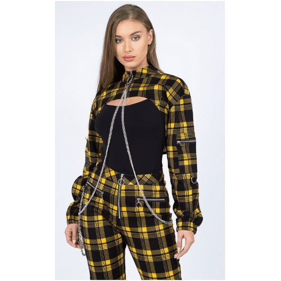 Checkered Yellow Chain Jacket