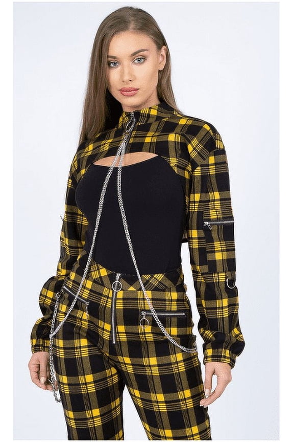 Checkered Yellow Chain Jacket