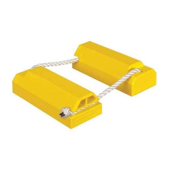 Checkers Airplane Chock,4-1/4 In,Urethane,Ylw,PR AC4614-LR-P