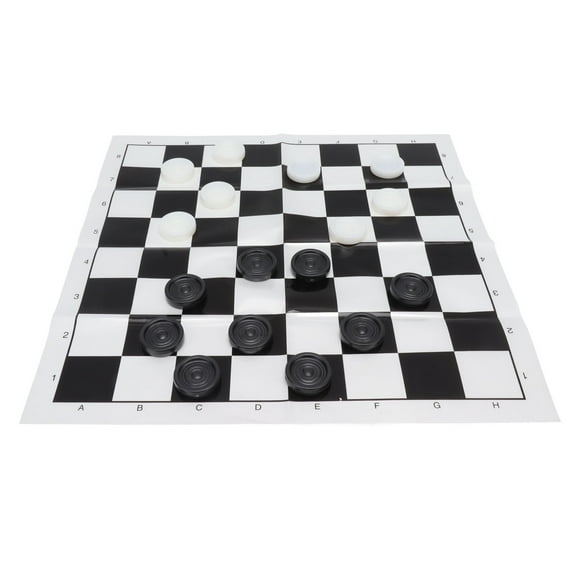 Checkers Board Game, Lightweight Checkers Pieces Set Black White Stackable Educational For Family For 3 Years Old
