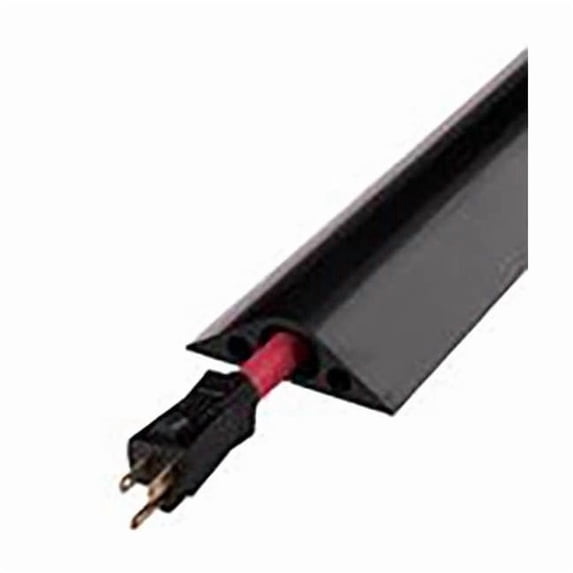 Cable Protector, 1 in H, 10 ft L, 3-1/4 in W, 1 Channel, Rubber, Black