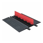 Cable Protector, 1-1/4 in H, 39-3/4 in L, 30-3/8 in W, 3 Channel, Polyurethane, Black, Orange