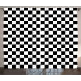 thumbnail image 1 of Ambesonne Checkers Game Curtains 2 Panel Set, Classic Game Board, 108" x 90", Black White, 1 of 3