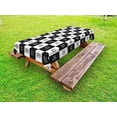 thumbnail image 1 of Checkers Game Outdoor Tablecloth, Monochrome Chess Board Design with Tile Coordinates Mosaic Square Pattern, Decorative Washable Fabric Picnic Table Cloth, 58 X 84 Inches,Black White, by Ambesonne, 1 of 2