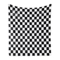 thumbnail image 1 of Checkers Game Soft Flannel Fleece Throw Blanket, Geometric Grid Style Monochrome Squares in Traditional Game Board Design, Cozy Plush for Indoor and Outdoor Use, 50" x 70", Black White, by Ambesonne, 1 of 5