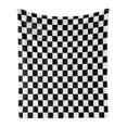 thumbnail image 1 of Checkers Game Soft Flannel Fleece Throw Blanket, Geometric Grid Style Monochrome Squares in Traditional Game Board Design, Cozy Plush for Indoor and Outdoor Use, 50" x 60", Black White, by Ambesonne, 1 of 6