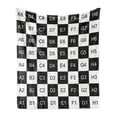 thumbnail image 1 of Checkers Game Soft Flannel Fleece Throw Blanket, Monochrome Chess Board Design with Tile Coordinates Mosaic Square Pattern, Cozy Plush for Indoor and Outdoor Use, 70" x 90", Black White, by Ambesonne, 1 of 5