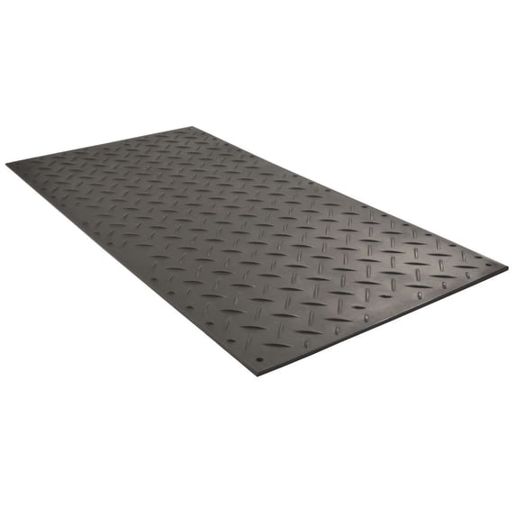Ground Protection Mat, 1/2 in Thickness, High Density Polyethylene, Black AM48
