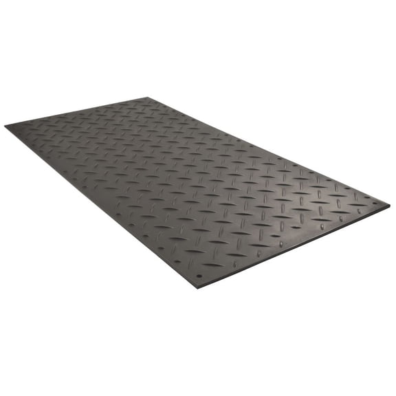 Ground Protection Mat, 1/2 in Thickness, High Density Polyethylene, Black AM48