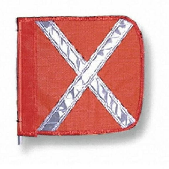 Justrite Safety Group B639493 12 x 11 in. Heavy Duty Flag - Orange with White X