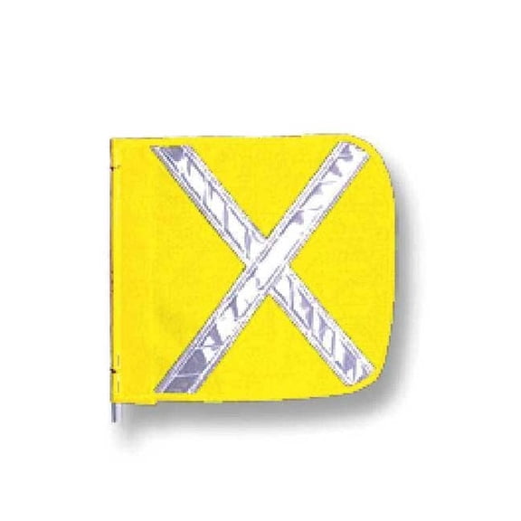 Warning Whip Flag Reflexite X, Yellow, Nylon Mesh, Mounting Clip