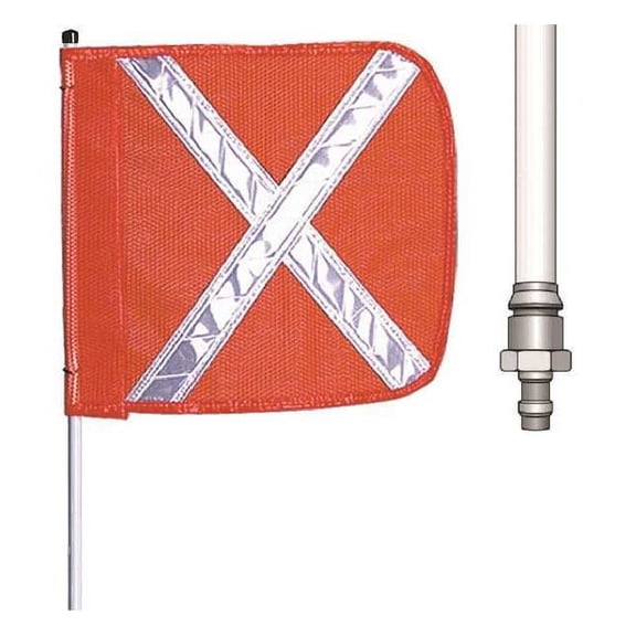 Checkers Industrial 5 ft Warning Whip, 11" x 12" Nylon X Flag