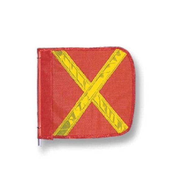 Warning Whip Flag Reflexite X, Orange, Nylon Mesh, Mounting Clip