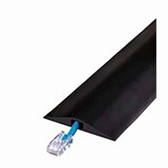 Cable Protector, 7/16 in H, 10 ft L, 3 in W, 1 Channel, Rubber, Black RFD1-10