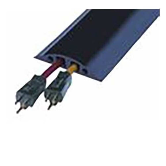 Cable Protector, 1-1/8 in H, 5 ft L, 5-3/4 in W, 2 Channel, Rubber, Black