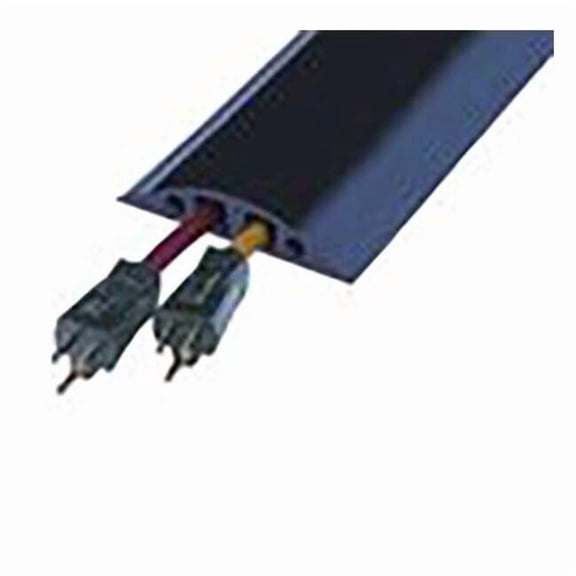 Cable Protector, 1-1/8 in H, 5 ft L, 5-3/4 in W, 2 Channel, Rubber, Black RFD6-5