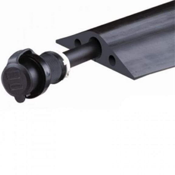 Cable Protector, 1-3/8 in H, 5 ft L, 5-3/4 in W, 1 Channel, Rubber, Black