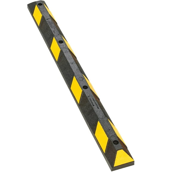 Checkers Park-It 6 Foot Long 100% Recycled Rubber Parking Stop, 6' x 6" x 4", Parking Lot Curb Wheel Stopper, Highly Visible Black/Yellow, GNRS1610YB CA2