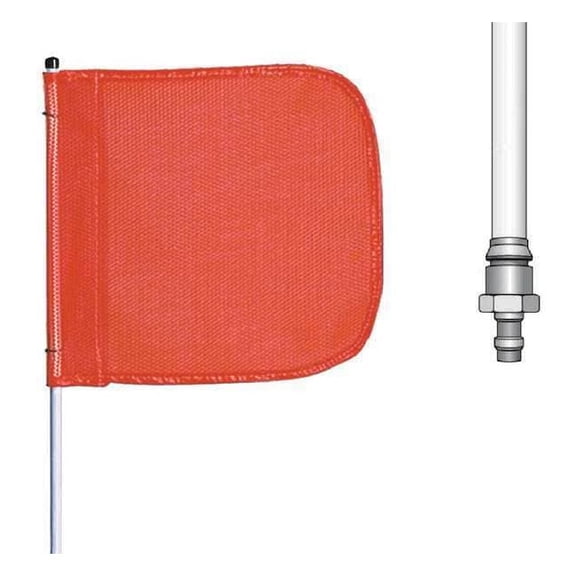 Checkers Warning Whip, White Whip, Orange Flag, Fiber Glass, Debris Cap FS3-QD-O