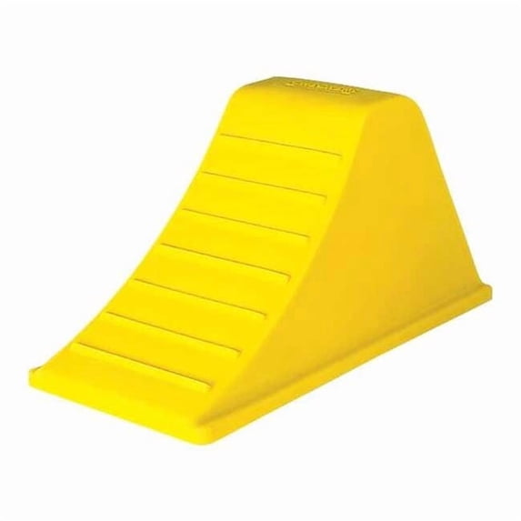 Checkers Wheel Chock,8-1/4 In H,Urethane,Yellow AT3512-RP-Y