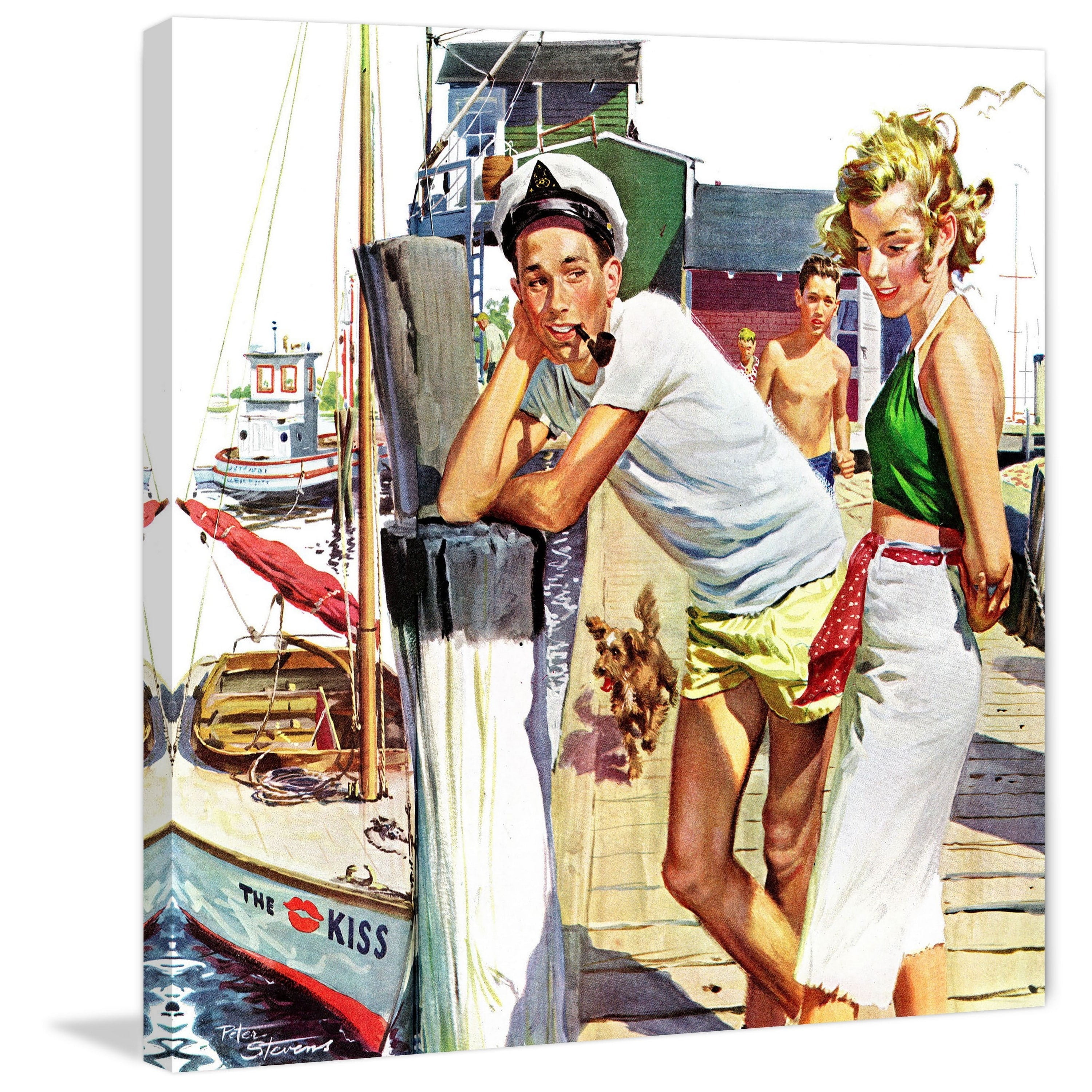 "Checking Her Out" Painting Print on Wrapped Canvas