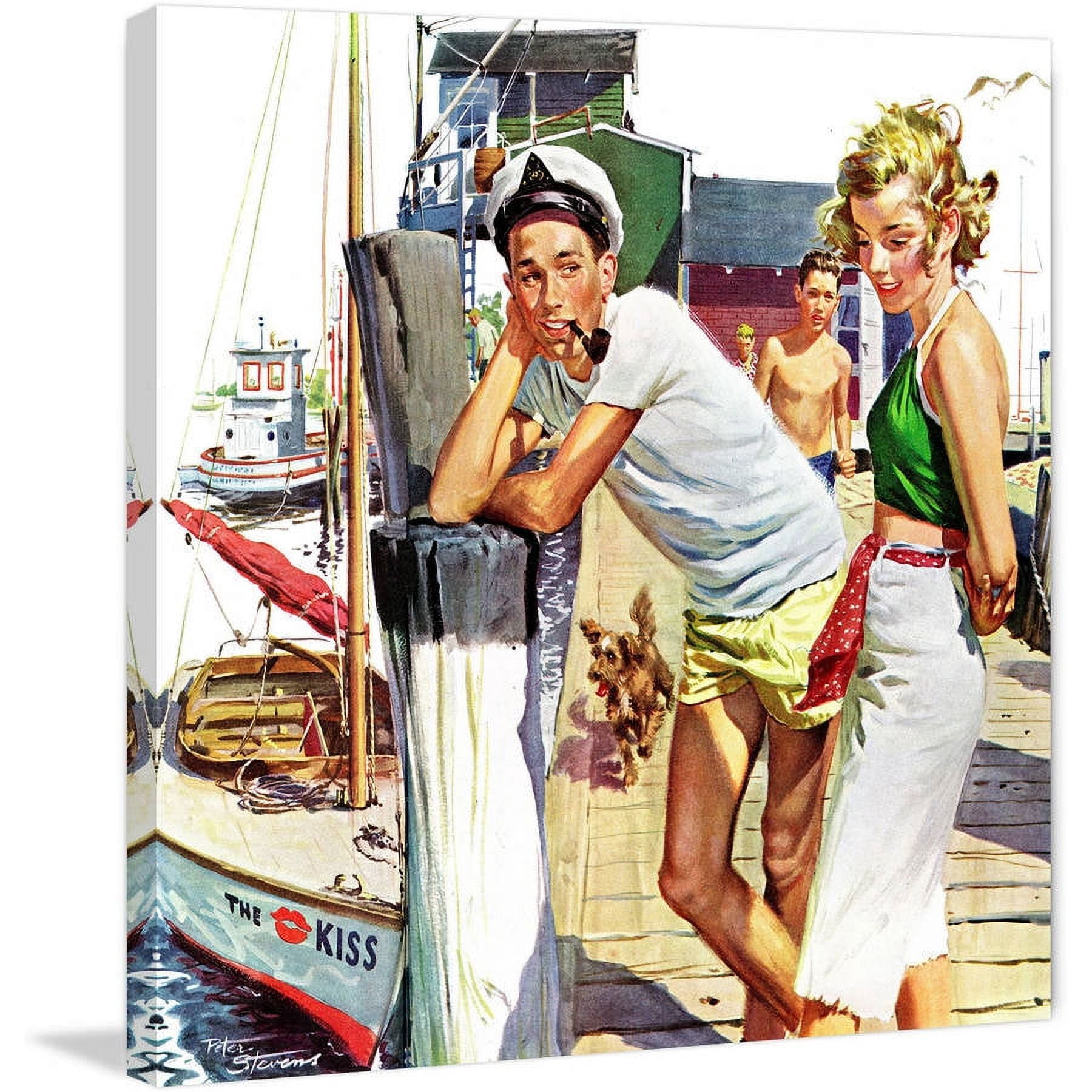"Checking Her Out" Painting Print on Wrapped Canvas