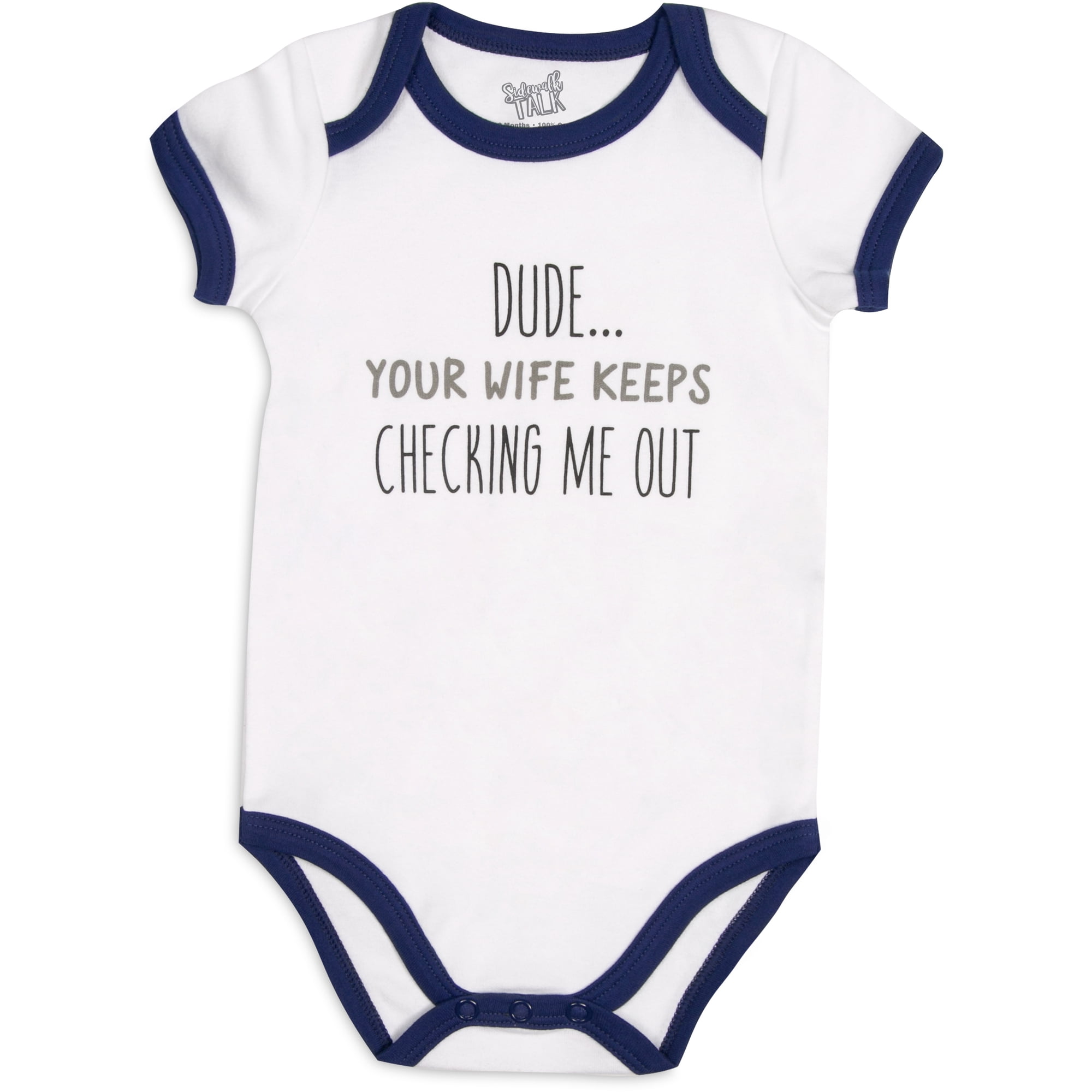 Pavilion Gift Company - Checking Me Out - 6-12 Months
Navy Trimmed Onesie