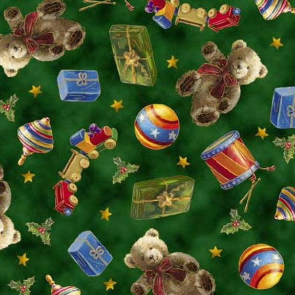 Checking it Twice Toys Forest Cotton Fabric (Yard)