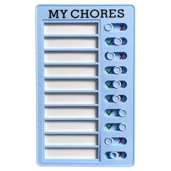 Checklist Board to Do List Boards,Plastic Chore Chart Memo Checklist Boards with Slider,7.87x4.72 inch Portable Daily Affairs Detachable Schedule Planner for Home Office Check Items (Blue)