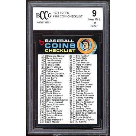 Checklist Card 1971 Topps #161 BGS BCCG 9