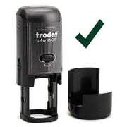 Checkmark Round Self-Inking Stock Rubber Stamp 3/4 Diameter - Green Ink