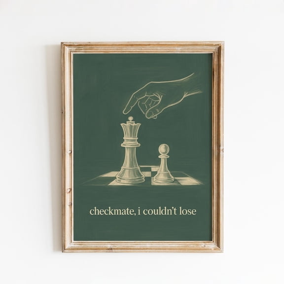 Checkmate Quote Chess Lyric Office Bedroom Motivational Decor Wall Decor Unframed Paper Print