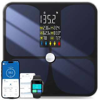 Lepulse Scale for Body Weight, Smart Digital Bathroom Weight Scale with BMI Body Fat Muscle Mass, 20 Body Composition Metrics,4.68"Large Display, Heart Rate, Accurate Bluetooth Weighing Scale wi/ App