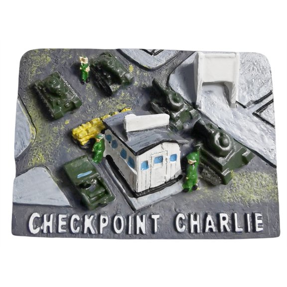 Checkpoint Charlie Berlin Germany 3D Fridge Magnet Souvenir Gift,Resin Handmade Refrigerator Magnet Home Decoration Collection