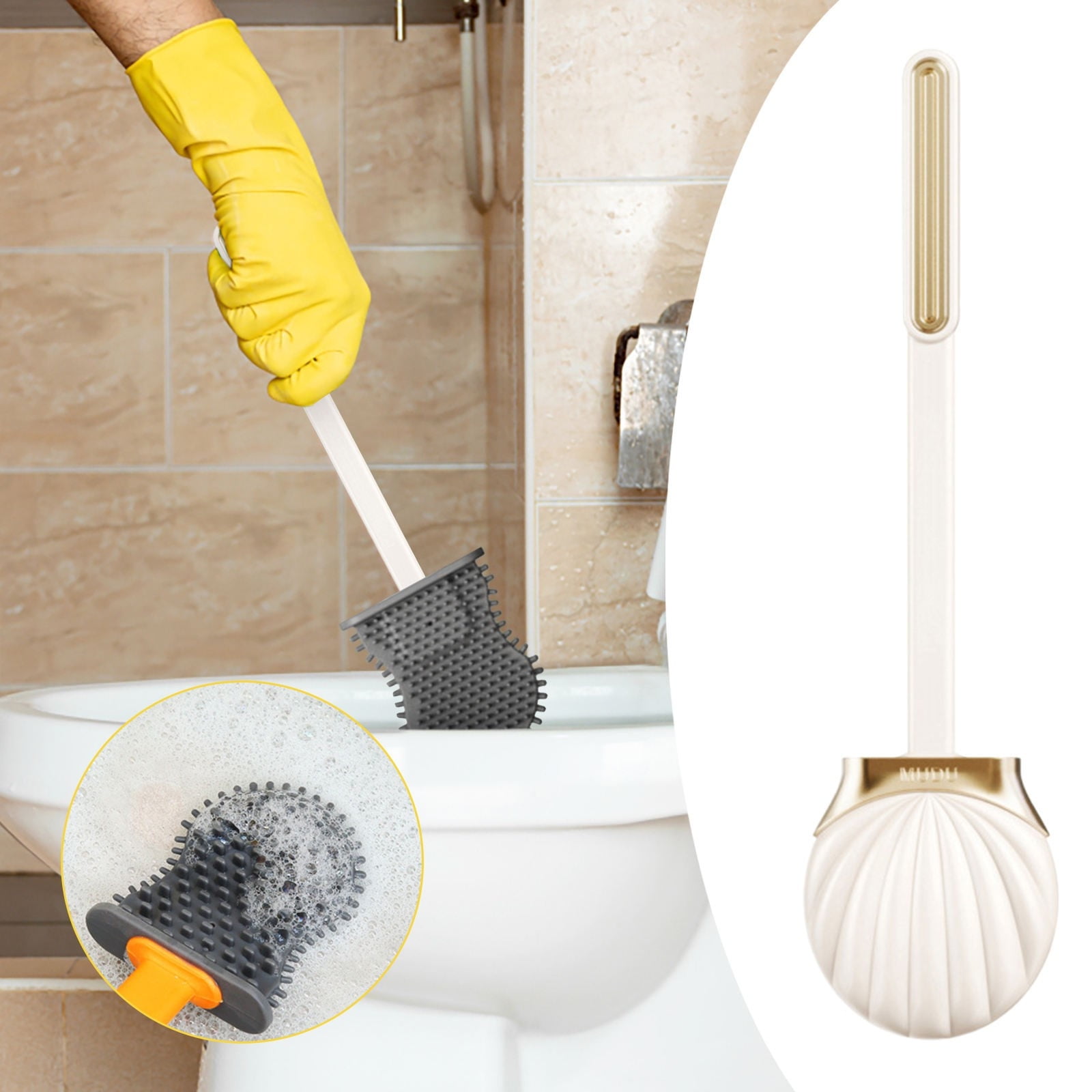 olkpmnmk Clearance Sale!Toilet Brush,Silicone Toilet Brush Shell Bracket Set 360° No Dead Corner ...
