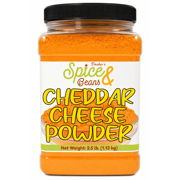 Cheddar Cheese Powder | Dry Seasoning or Sauce Mix | by Dasher's Spice & Beans | 2.5 lb