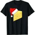 thumbnail image 1 of Cheddar Cheese Santa Hat Matching Christmas Pajama Gift T-Shirt men and women can wear, black, white, gifts, 1 of 4