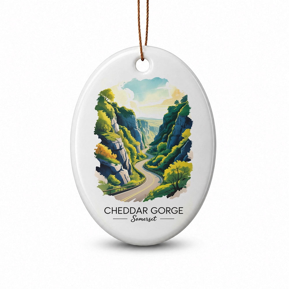 Cheddar Gorge Holiday Oval Ornament, Somerset Travel Destination ...