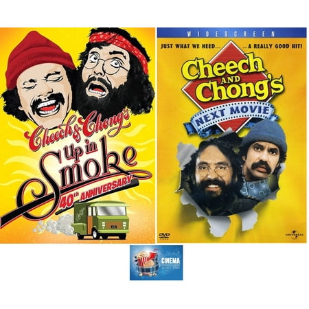 Cheech & Chong Double Feature UP IN SMOKE & NEXT MOVIE 2 DVD Set Includes Cinema Movie Time Art Card