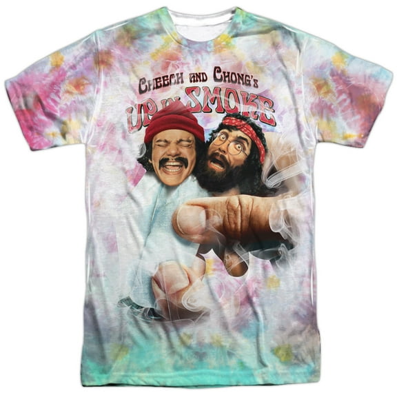 Cheech & Chong Fried Tie Dyed Mens Sublimation Polyester Shirt WHITE