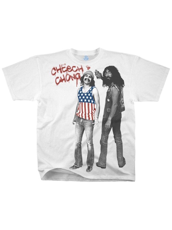Cheech & Chong Men's American Stoners Slim Fit T-shirt X-Large White