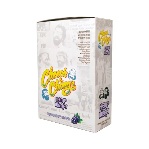 Cheech &Chongs GrandaddyGrape Wraps Box of 25 (2Packs)
