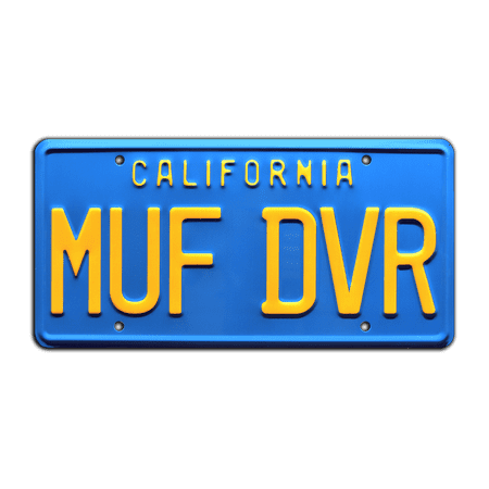 Cheech & Chong's Up In Smoke | Love Machine | MUF DVR | Metal Stamped Vanity Prop License Plate