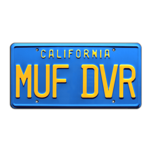 Cheech & Chong's Up In Smoke | Love Machine | MUF DVR | Metal Stamped Vanity Prop License Plate