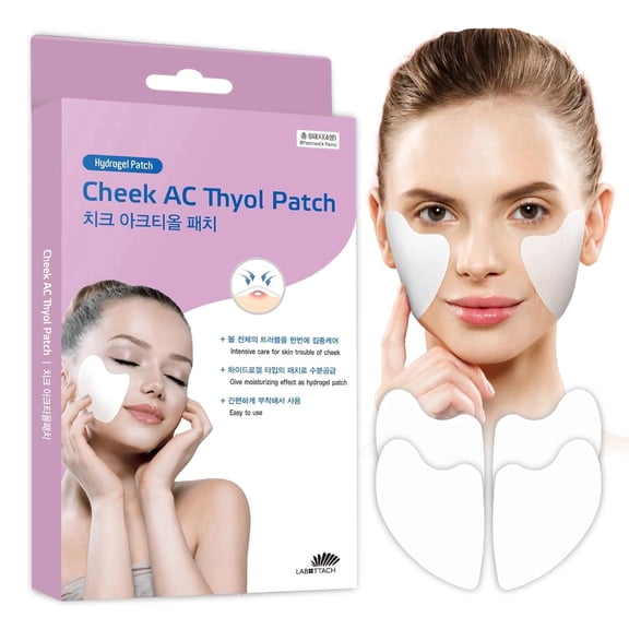 Labottach Hydrogel Acne Care Patches, 4 Count Large Area Face Patches for Cheeks, Oil Balancing & Skin Soothing
