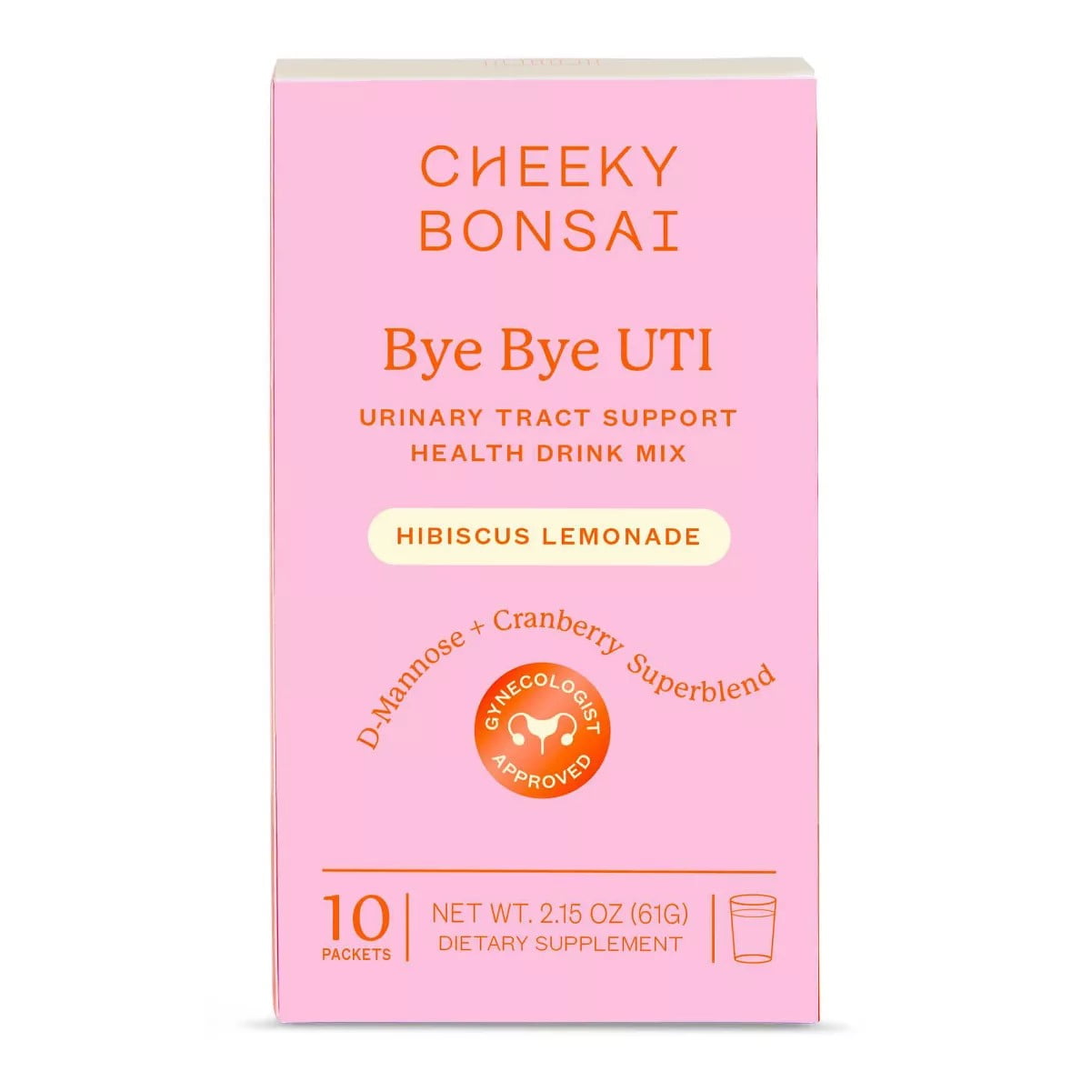 Cheeky Bonsai Bye Bye UTI Hibiscus Lemonade Powdered Drink Mix, 10