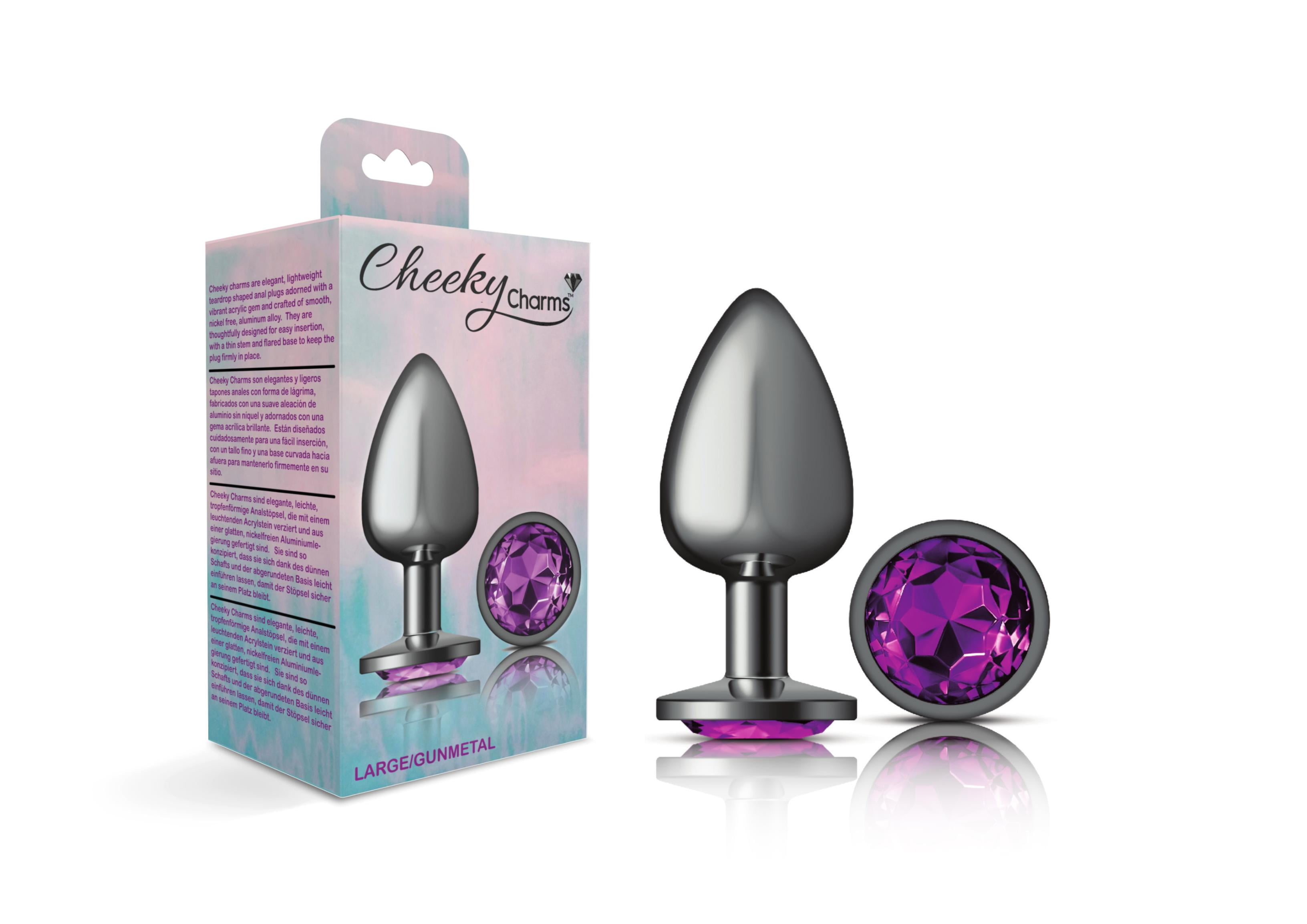 Cheeky Charms-Gunmetal Metal Butt Plug- Round-Deep Purple-Large -  Walmart.com