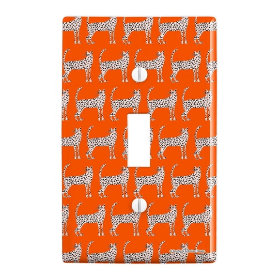 Cheeky Cheetahs Plastic Wall Decor Toggle Light Switch Plate Cover
