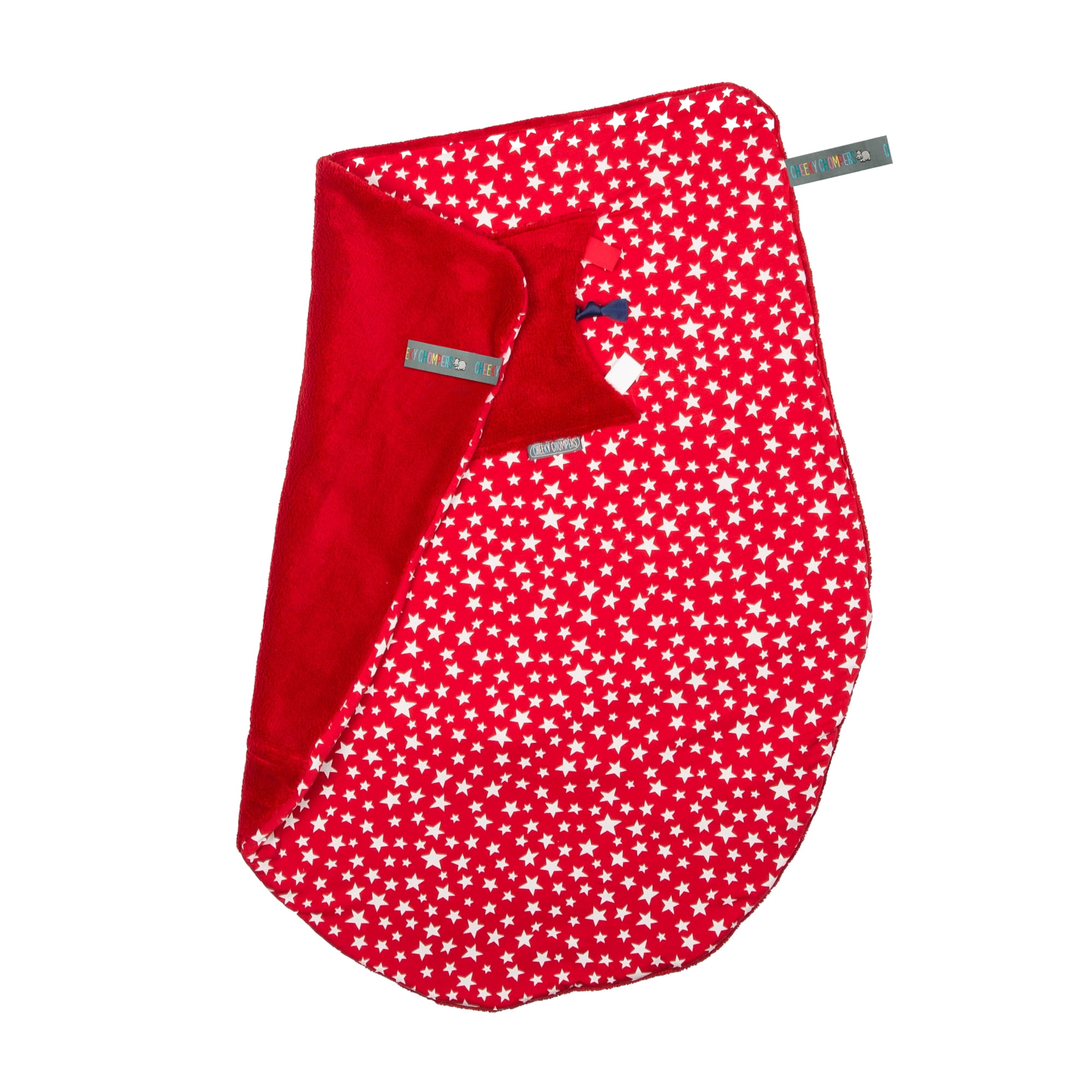 Cheeky Chompers Cheeky Blanket in Red Stars