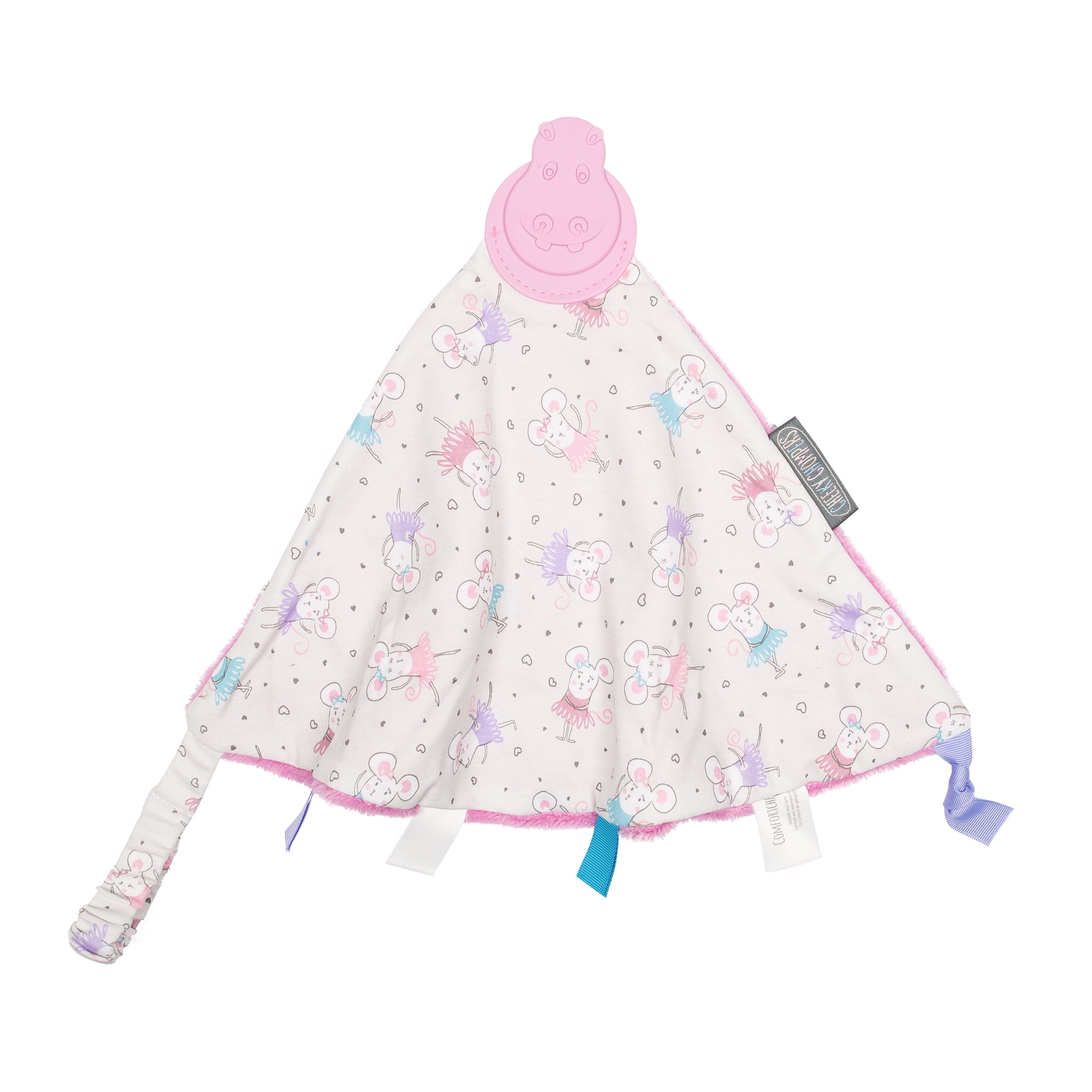 Cheeky Chompers Comfortchew Teething Blanket in Ballerina Mice